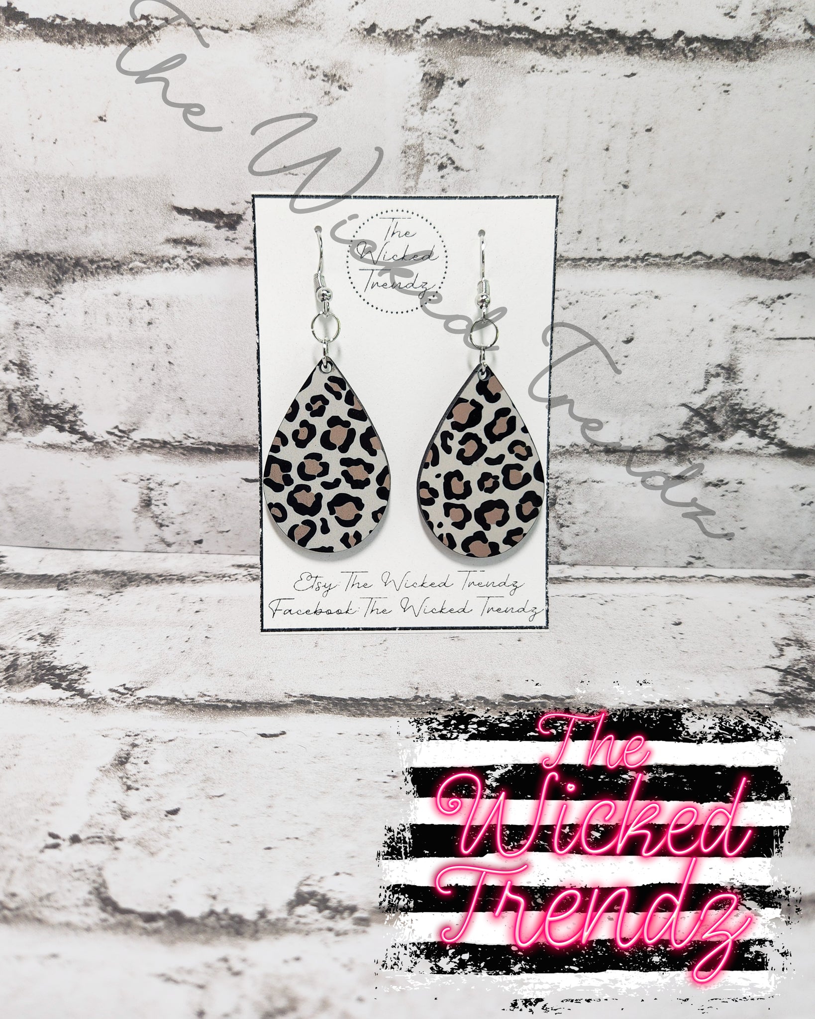 Leopard Print Earrings Dangle Earrings Tear Drop Earring Lightweight Earring