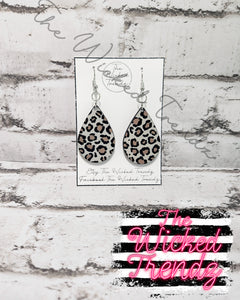 Leopard Print Earrings Dangle Earrings Tear Drop Earring Lightweight Earring